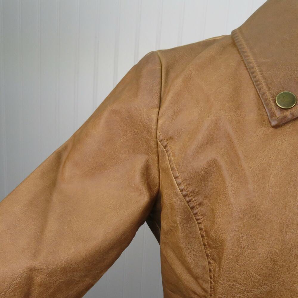 Bagatelle Faux Leather Jacket Women’s Small Camel Bronze Soft Moto Street Style - Picture 5 of 12